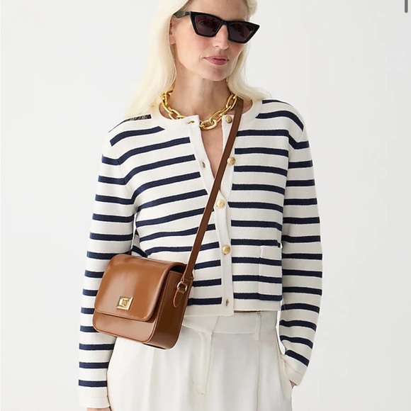 J. Crew Sweaters - JCREW- Emilie Sweater Lady Jacket- Navy Strip- M